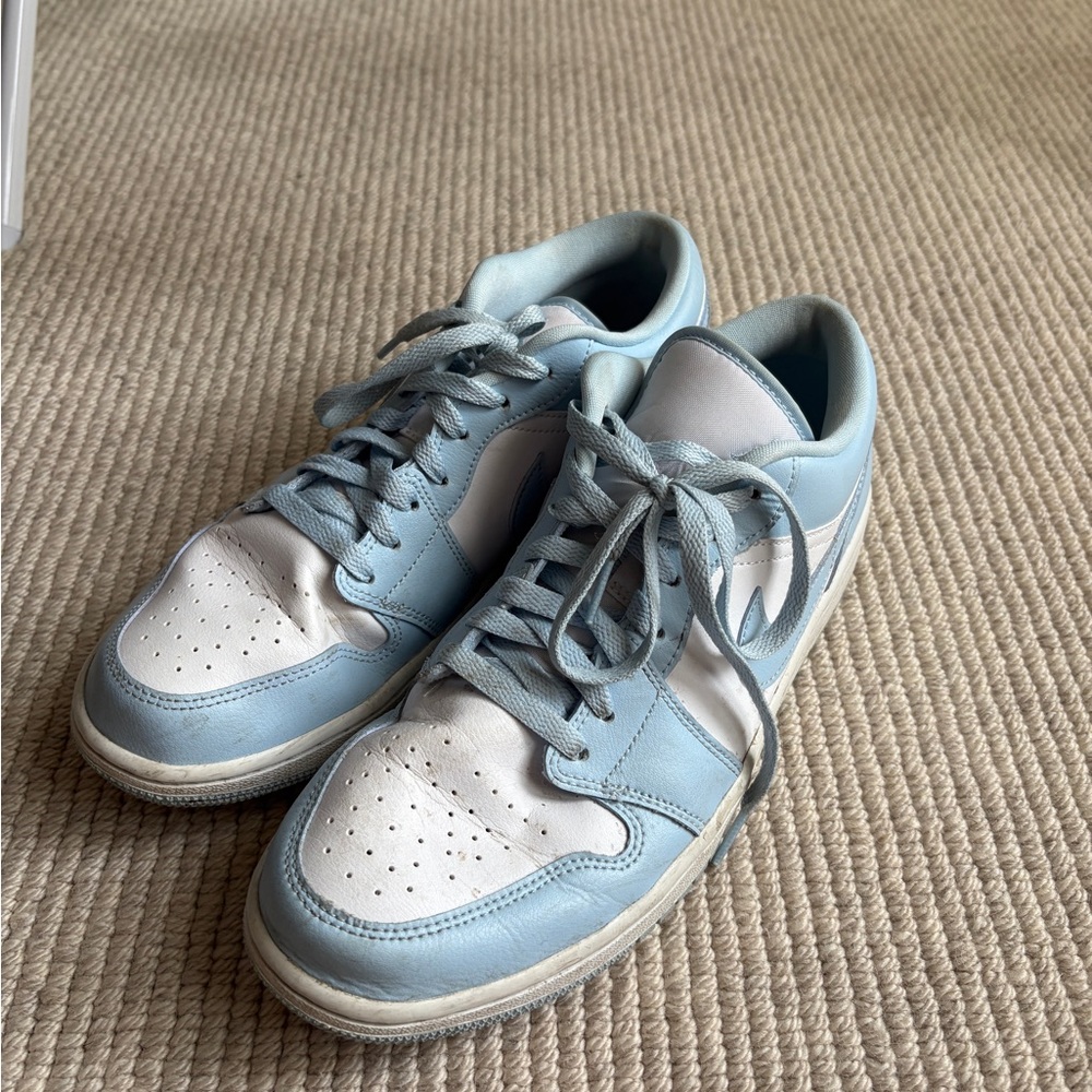Blue and White Sneakers